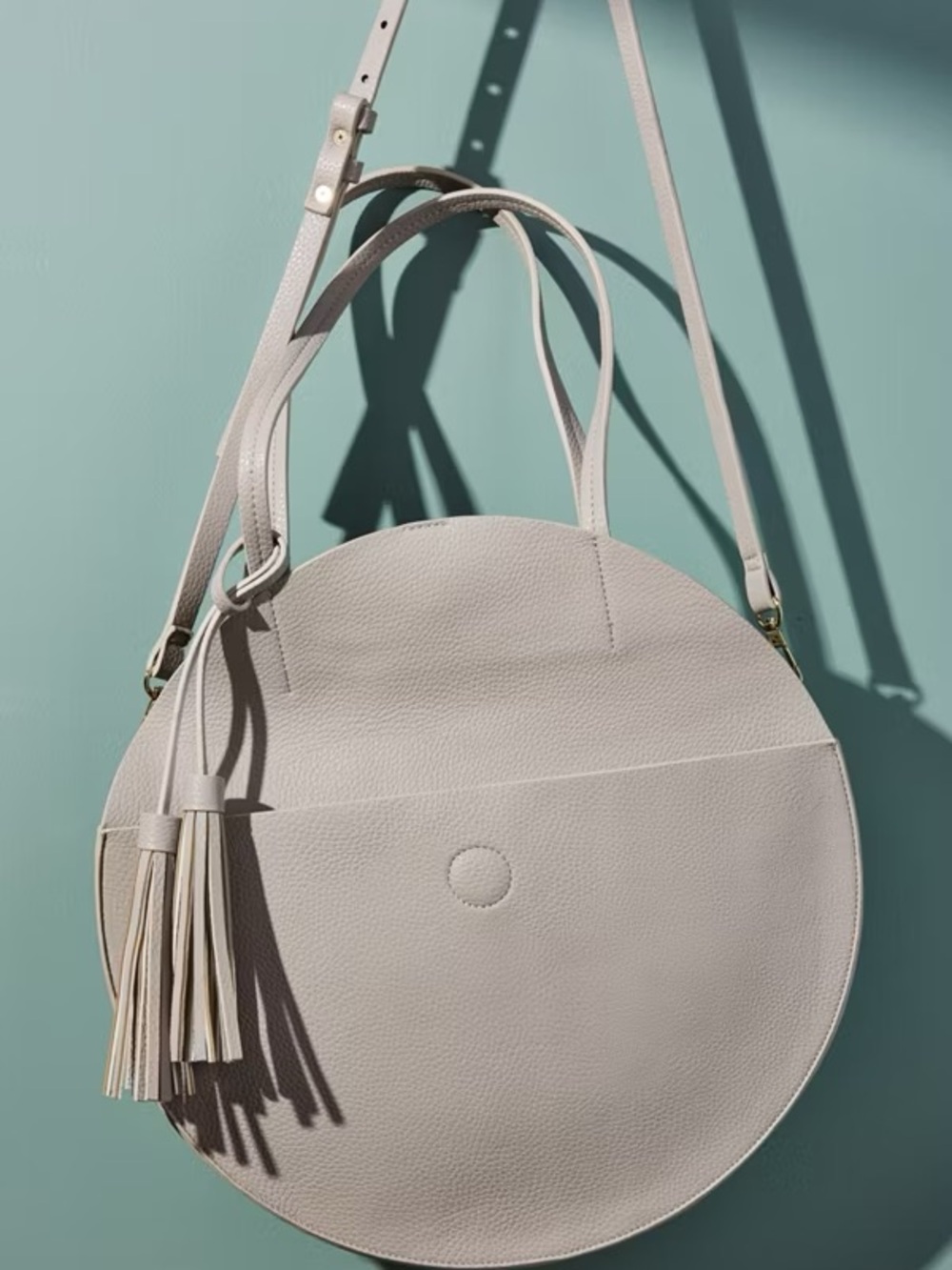 Round Crossbody Tote in Light Purple